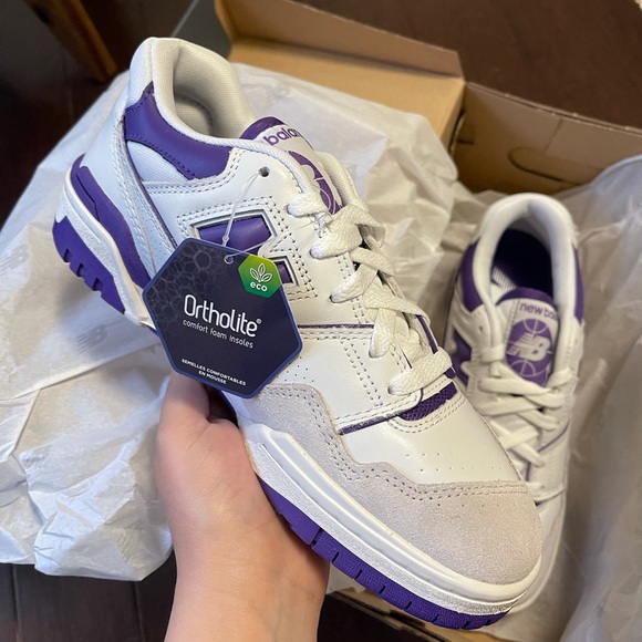 New Balance 550 white/prism purple NEW - Picture 5 of 5